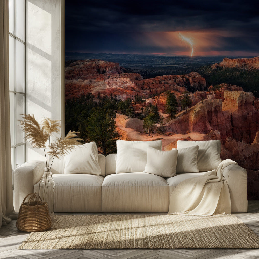 Blixtar över Bryce Canyon | Tapet