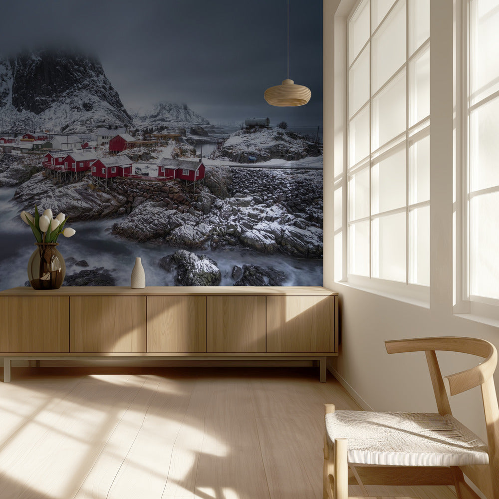 vinter Lofoten öar | Tapet