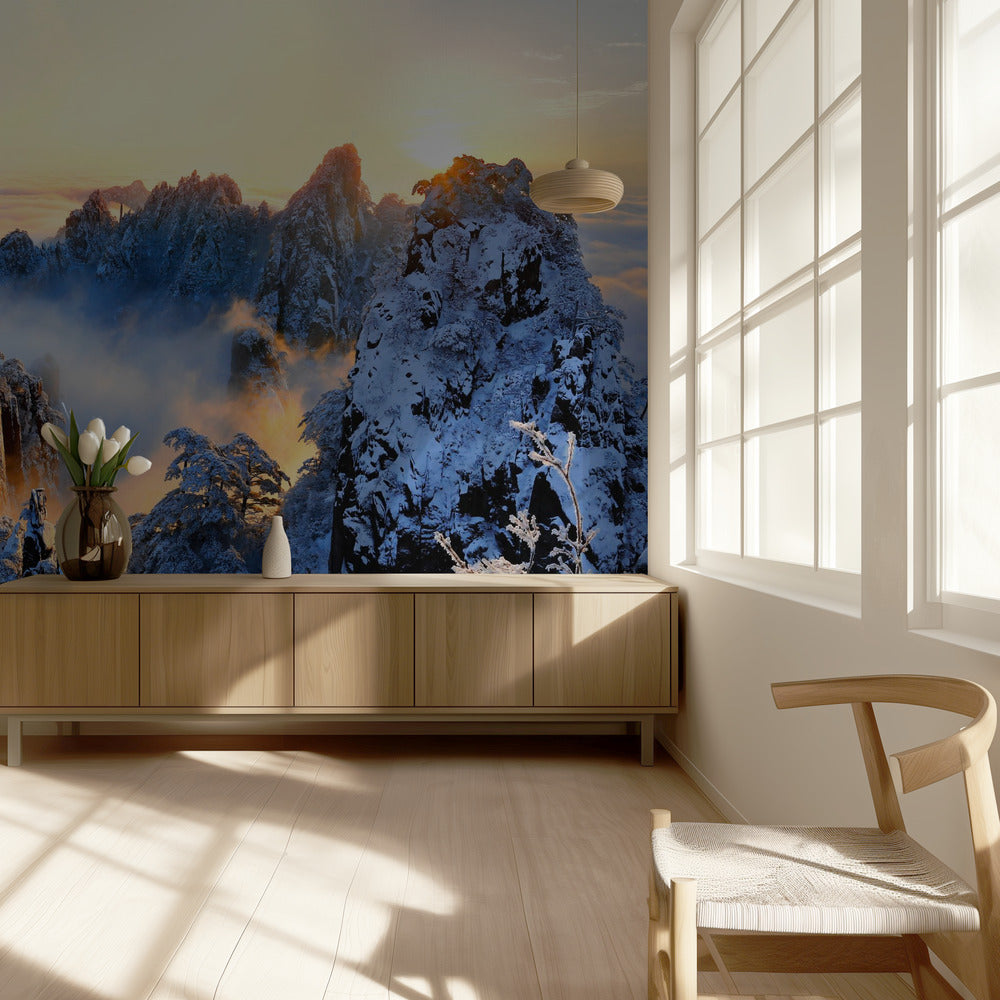 Soluppgång vid berget Huang Shan | Tapet
