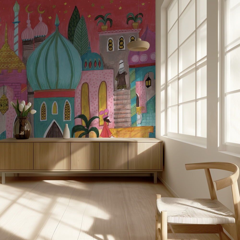 Rosa orientalisk stad Betlehem | Tapet