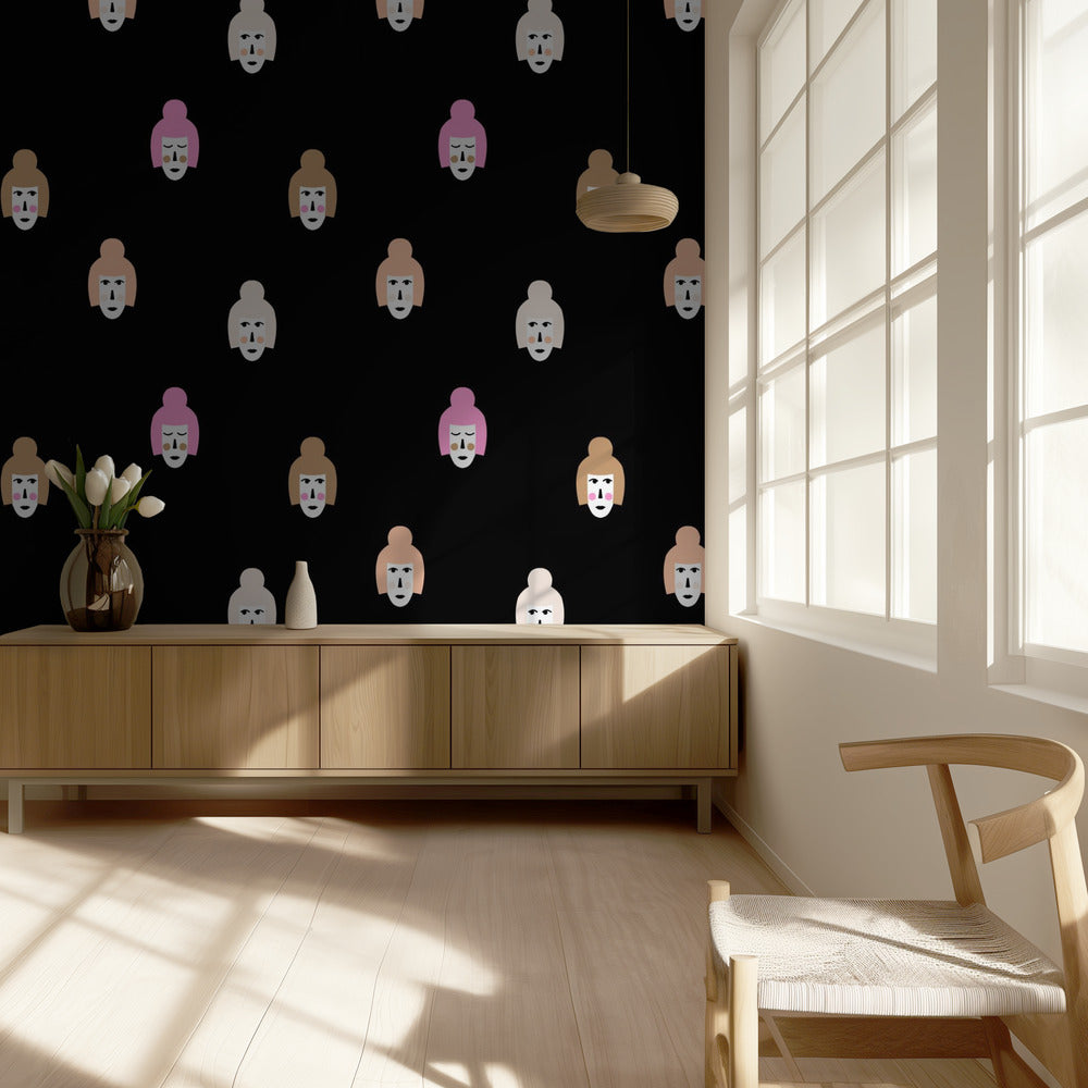 Ansikten (mönsterdesign) | Tapeter