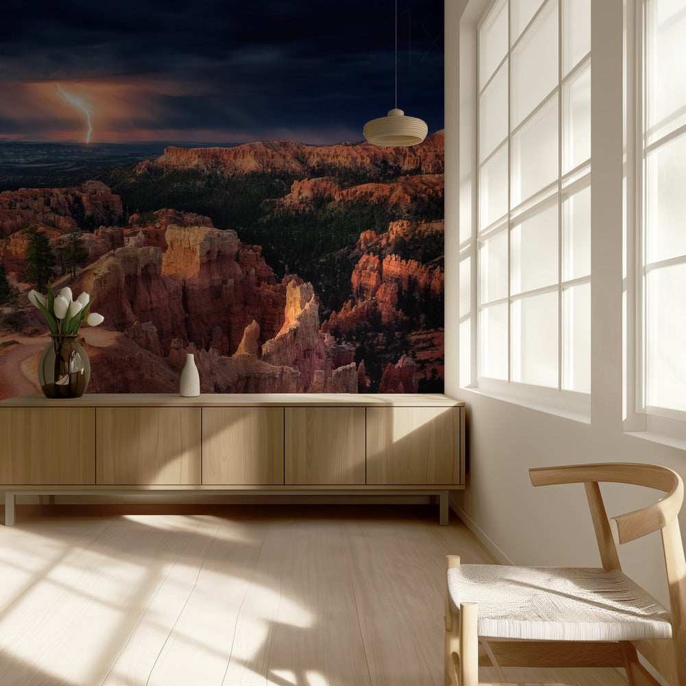 Blixtar över Bryce Canyon | Tapet