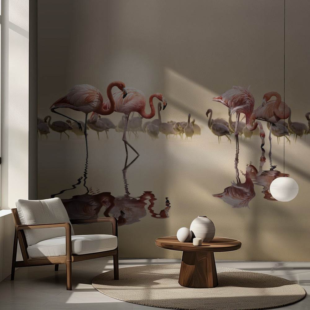 FLAMINGOR | Fototapet