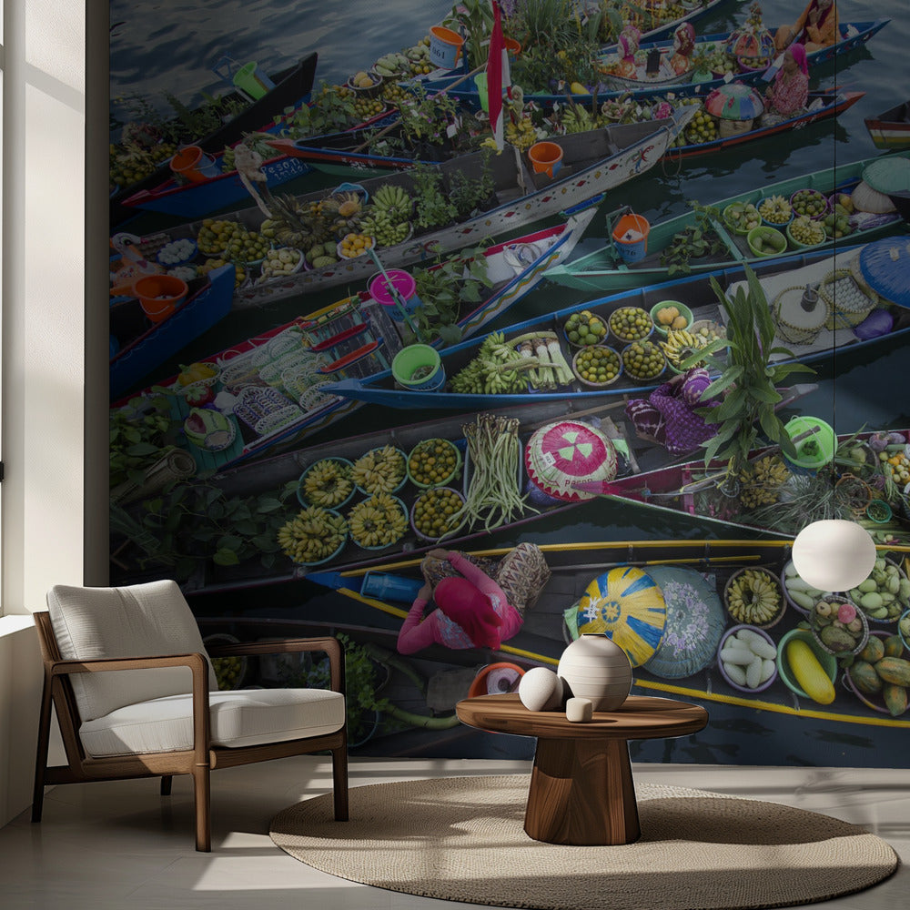 Banjarmasins flytande marknad | Fototapet