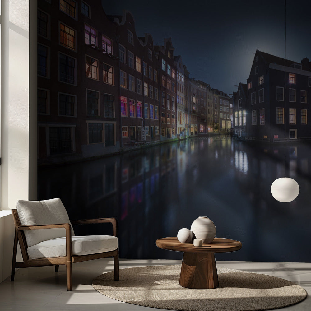 Månsken över Amsterdam | Fototapet