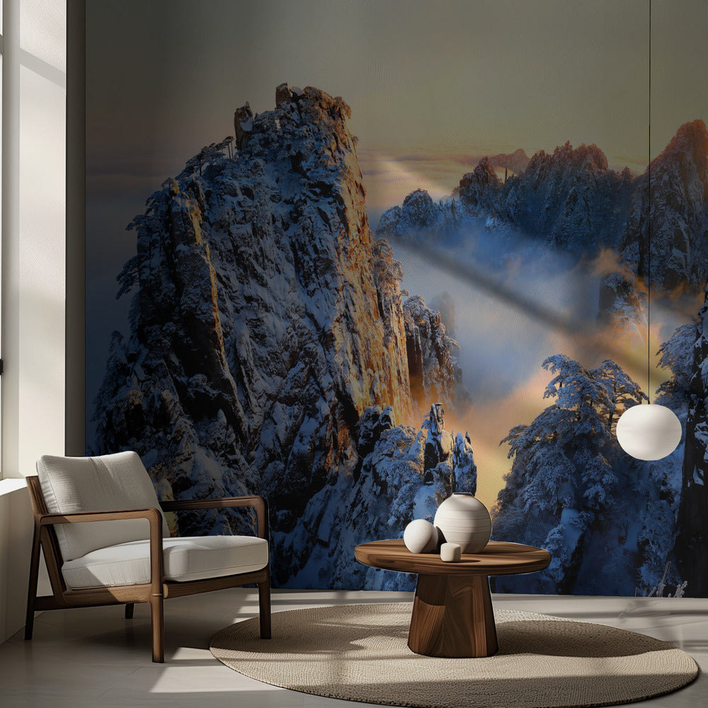 Soluppgång vid berget Huang Shan | Tapet