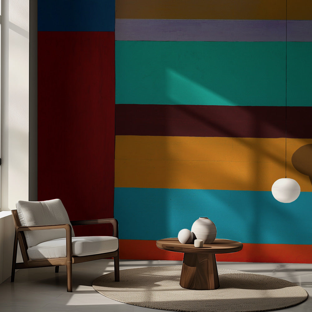 Lampa och randig vägg | Fototapet