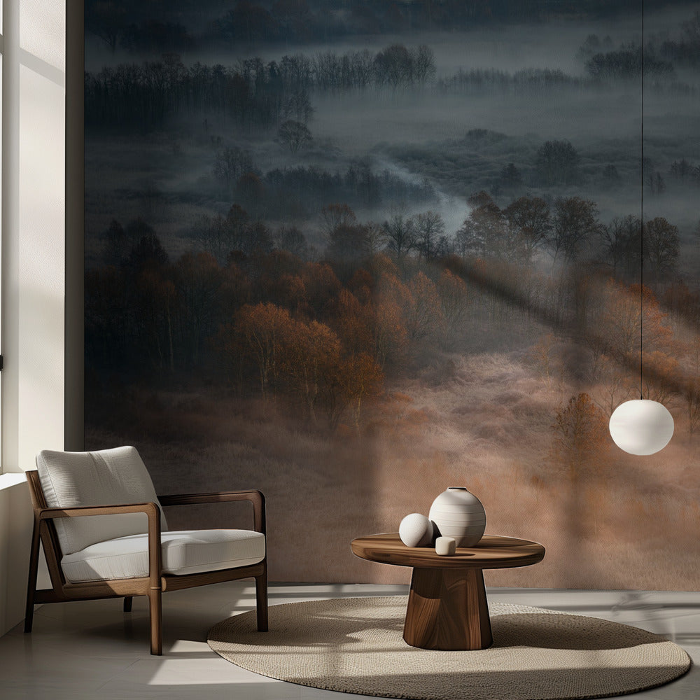Höstlig dimmig gryning | Fototapet