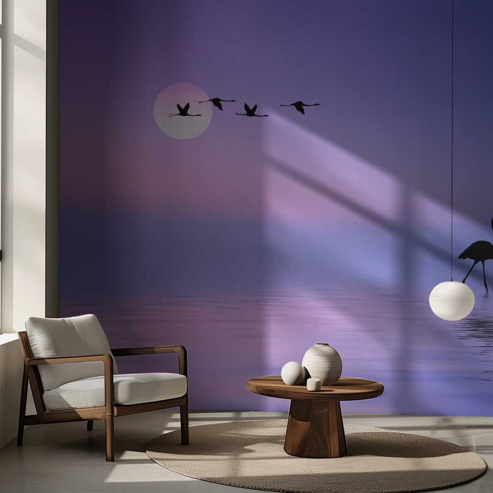 Flygande Flamingo | Fototapet