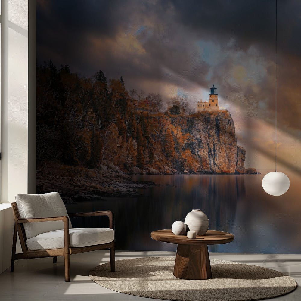 En molnig dag vid Split Rock-fyren | Fototapet