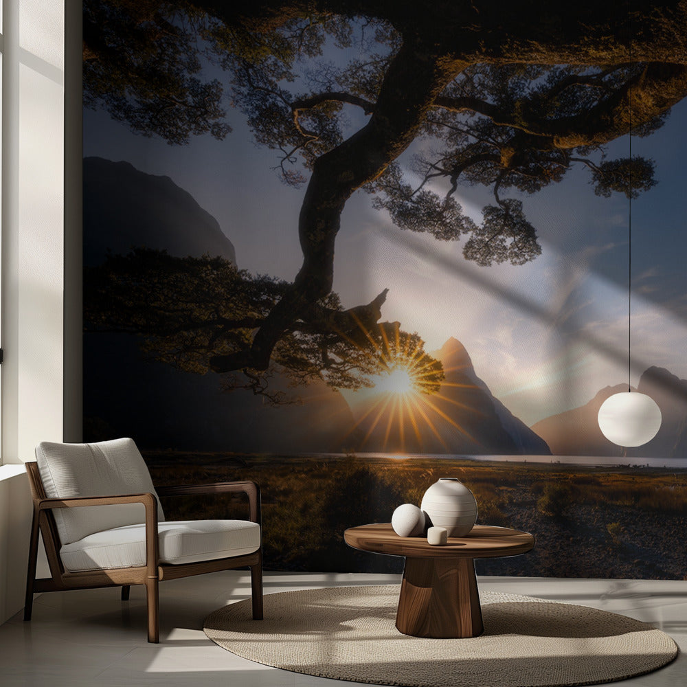 Solig dag i Milford Sound | Fototapet