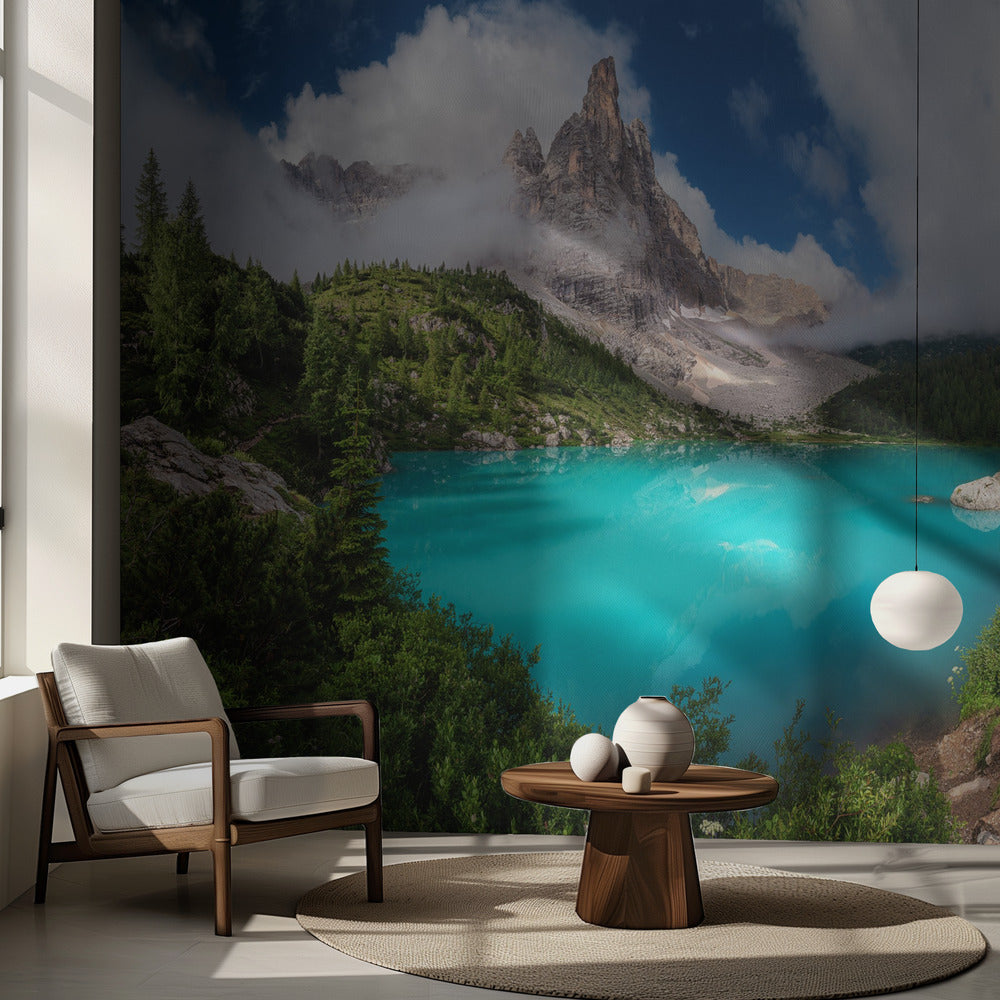 Veneto - Panorama över Sorapisjön | Fototapet