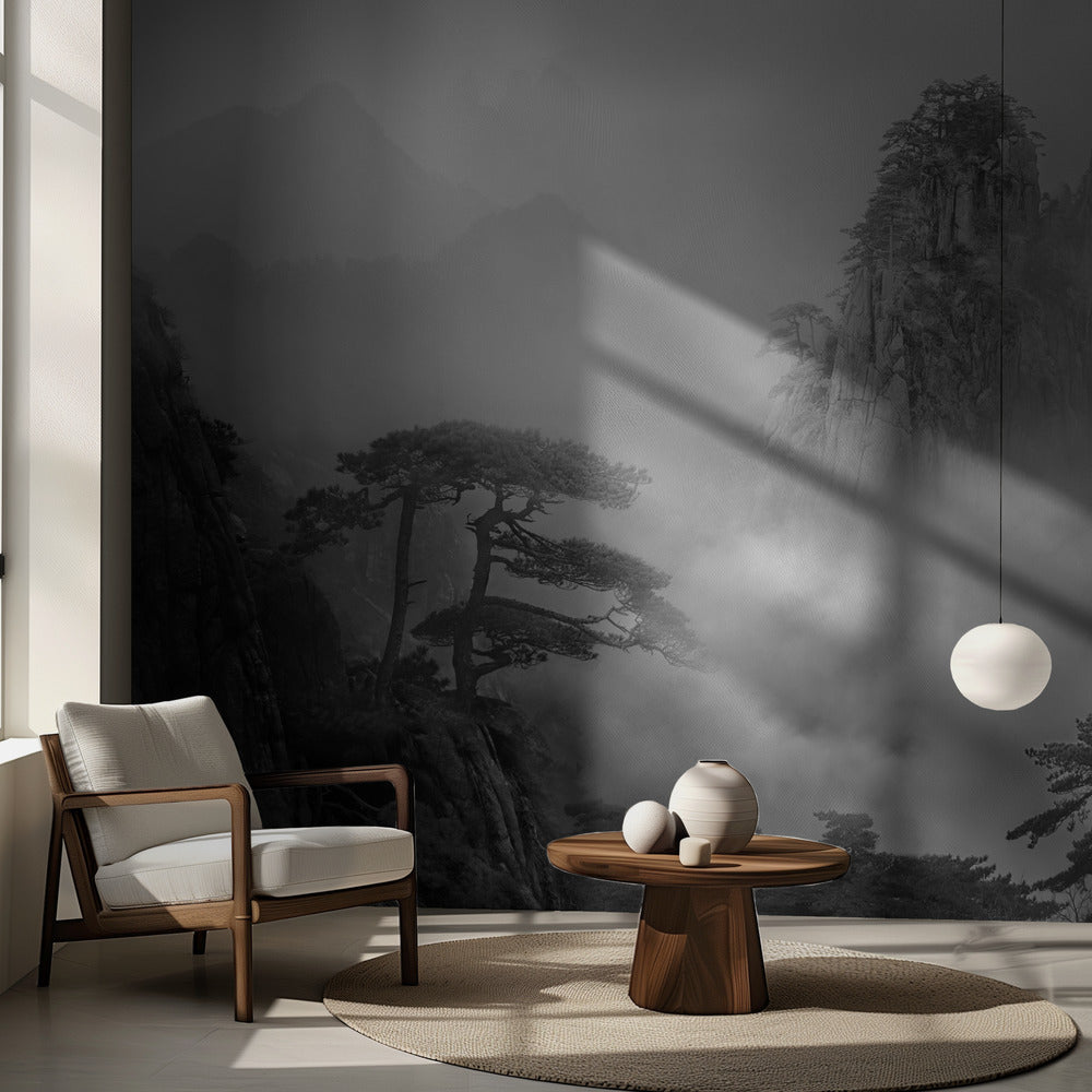 Huang Shan i dimman | Fototapet