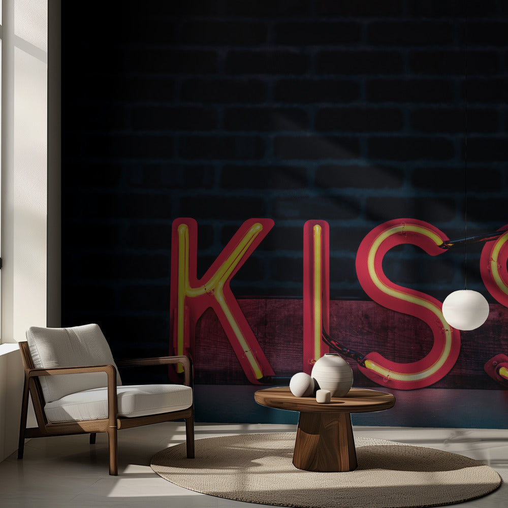 Kyss i neon | Fototapet