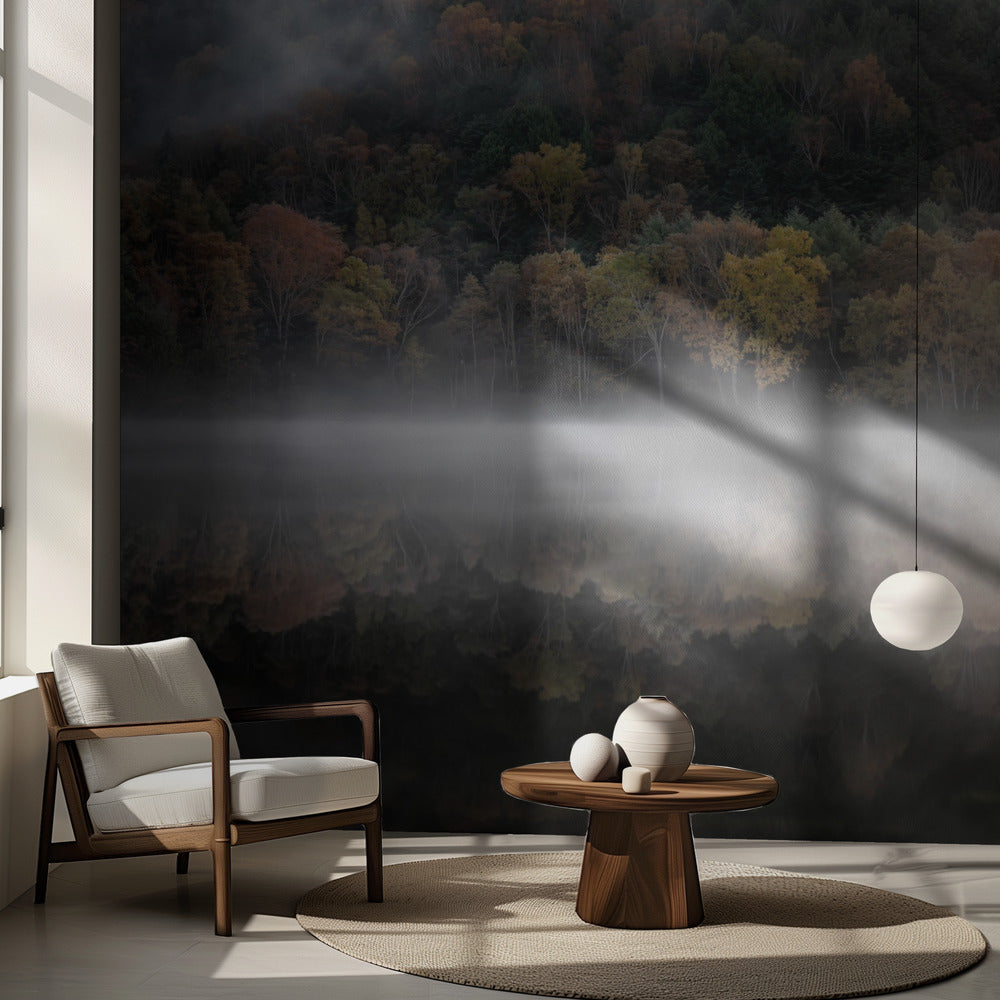 Den mystiska dammen på hösten | Fototapet