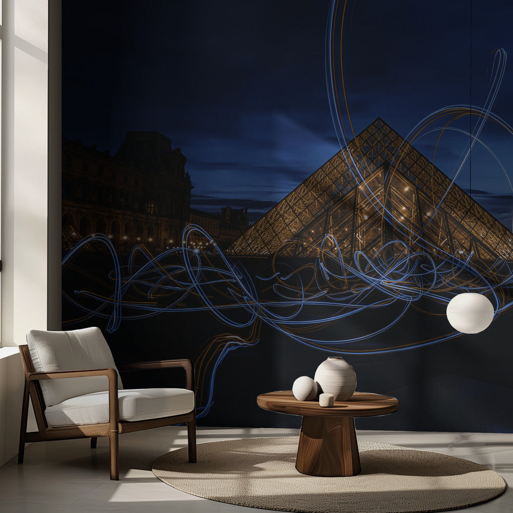 Ljusmålning på Louvren | Fototapet