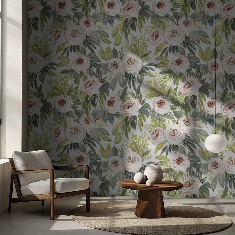 Ananada akvarell botaniskt mönster | Fototapet