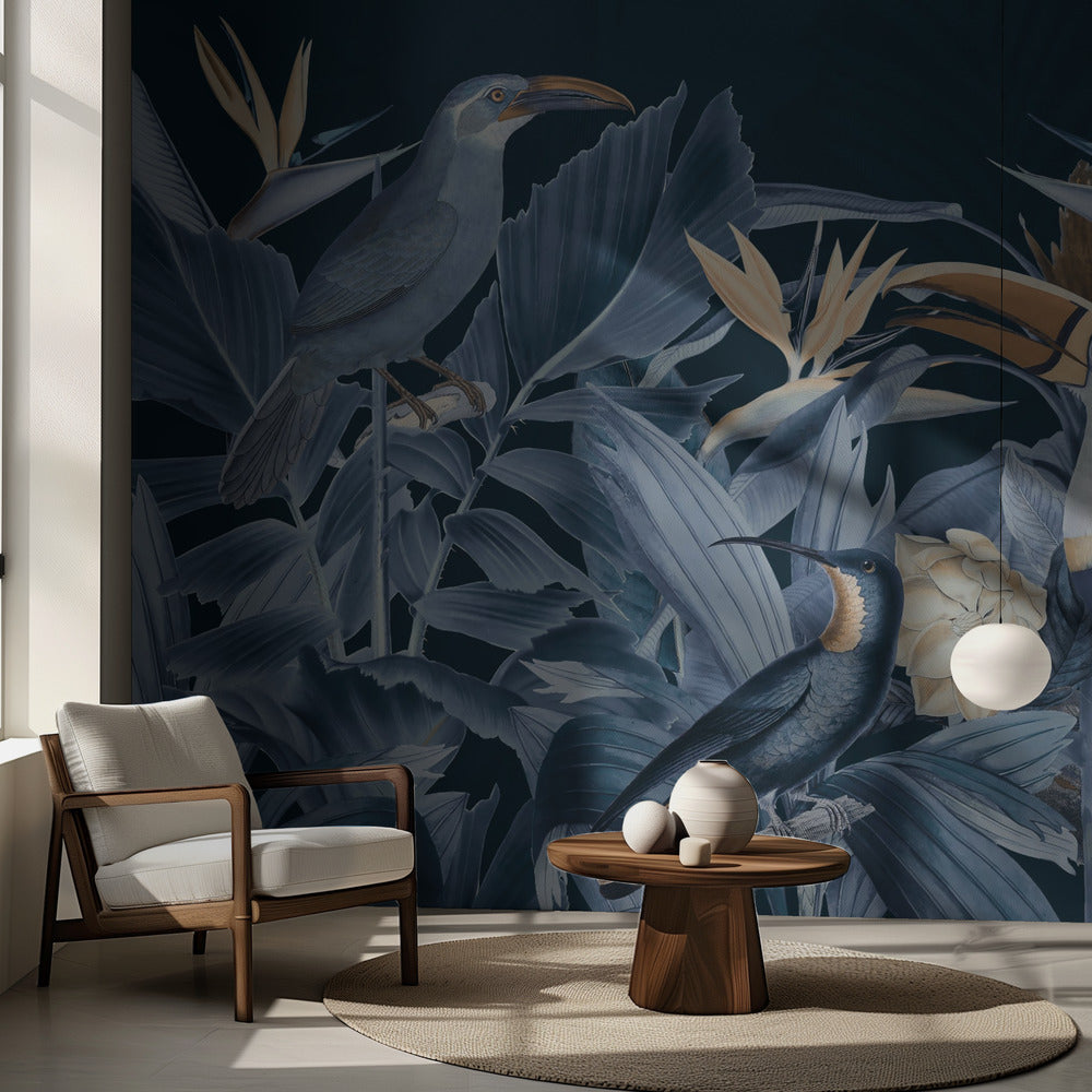 Regnskogsfåglar Blå | Fototapet