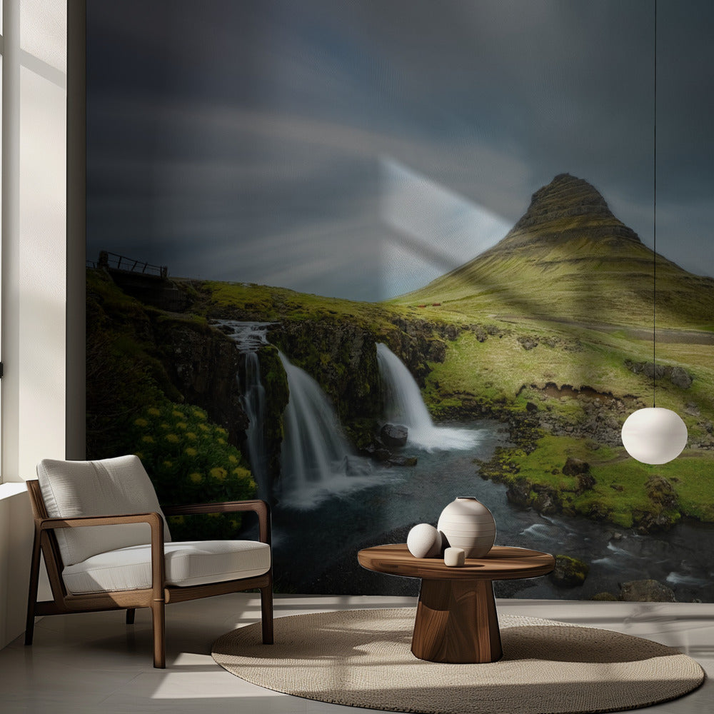 Vattenfall och berg | Fototapet