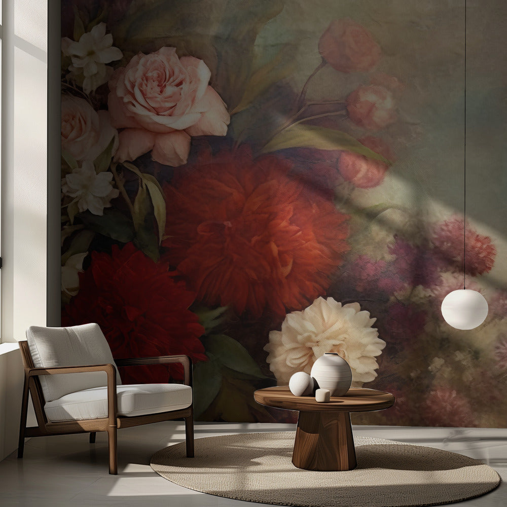 Fa Vintage Blommor 12 | Fototapet