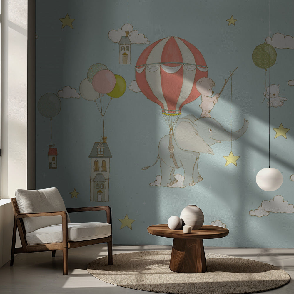 Elefantdröm_Dagblå | Fototapet