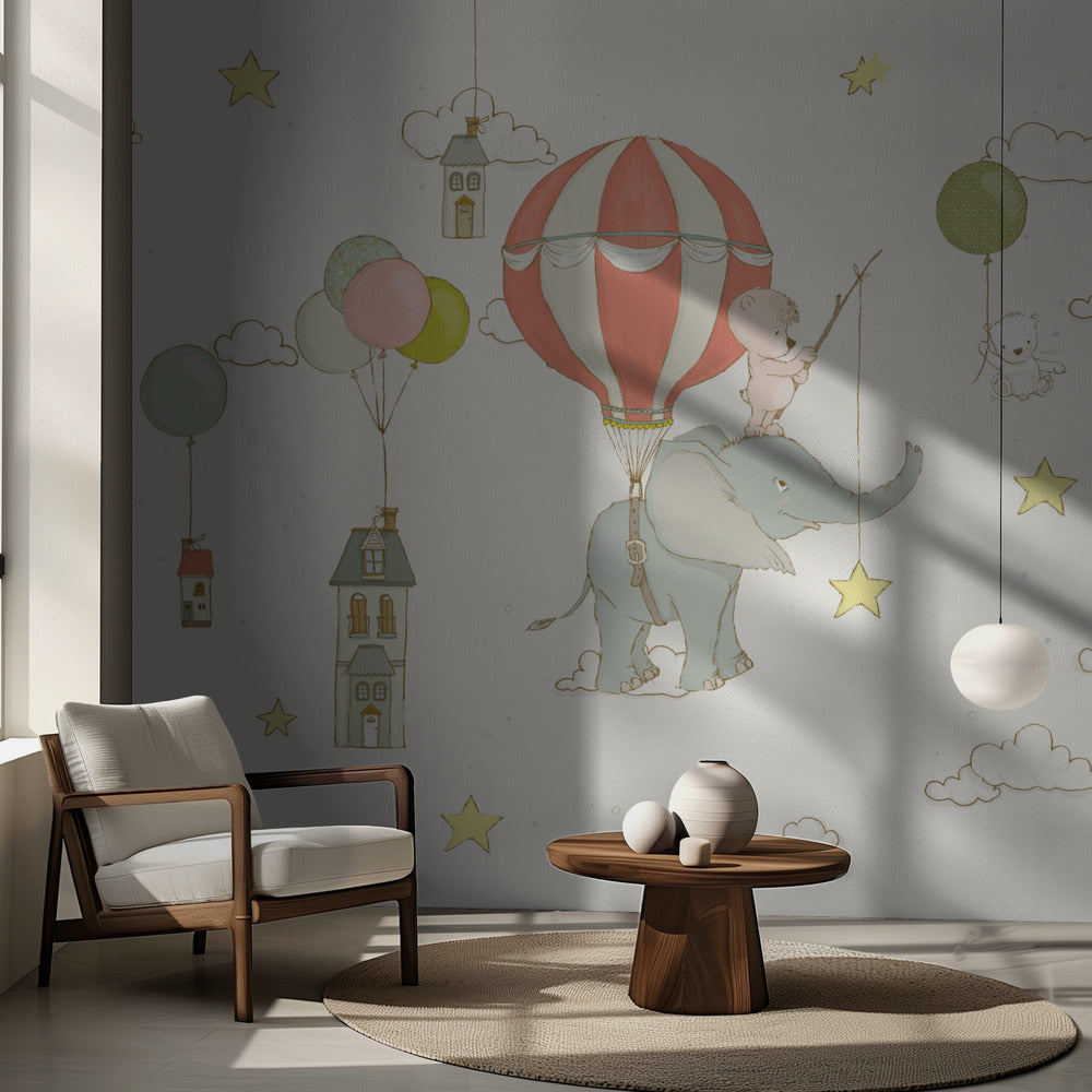 Elefantdröm_Himmelvit | Fototapet