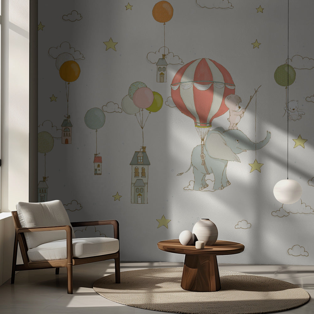 Elefantdröm_Himmelvit | Fototapet