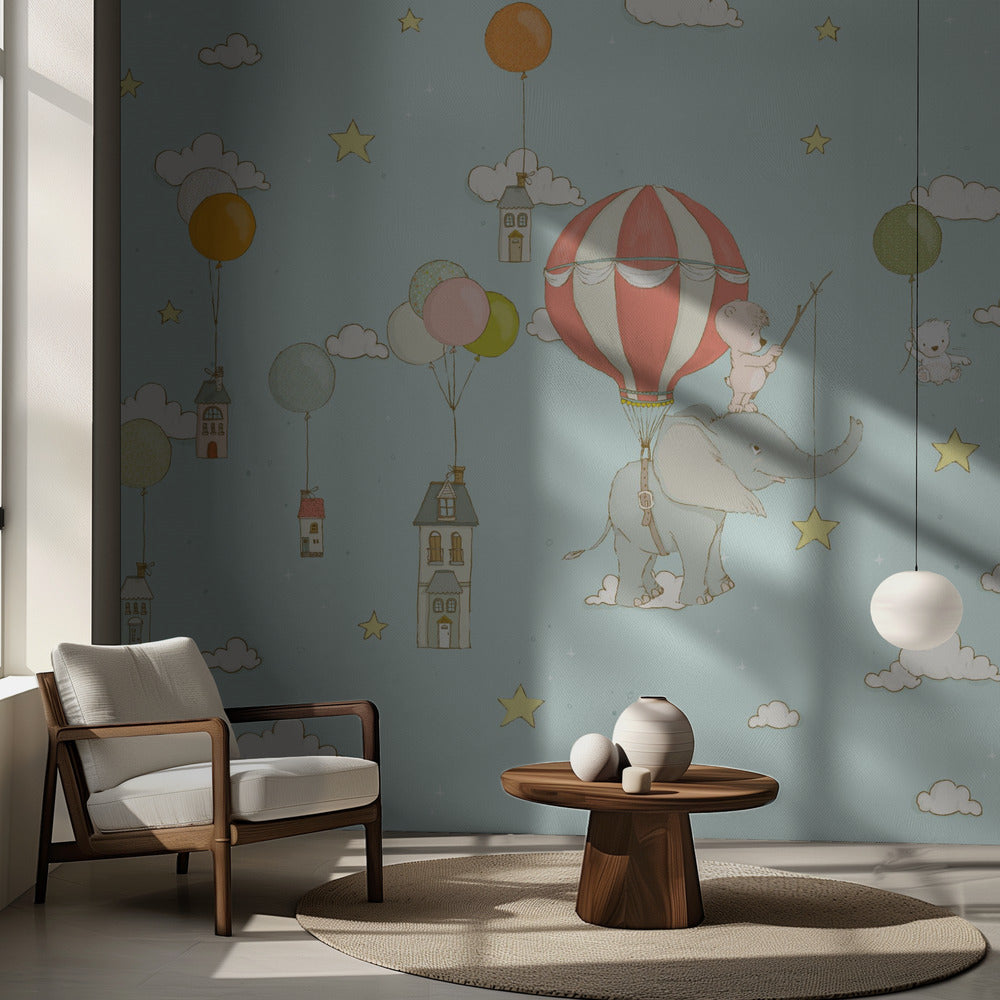 Elefantdröm_Dagblå | Fototapet