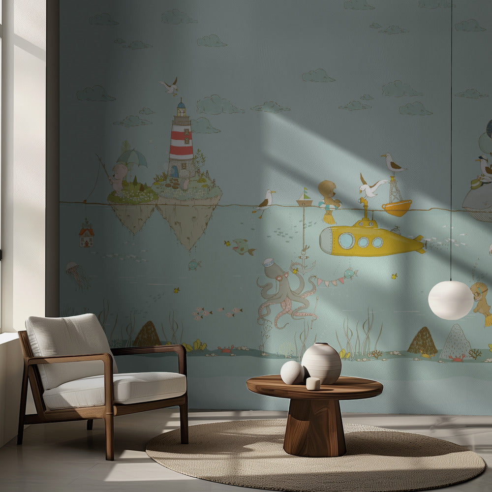 Gul ubåt | Fototapet