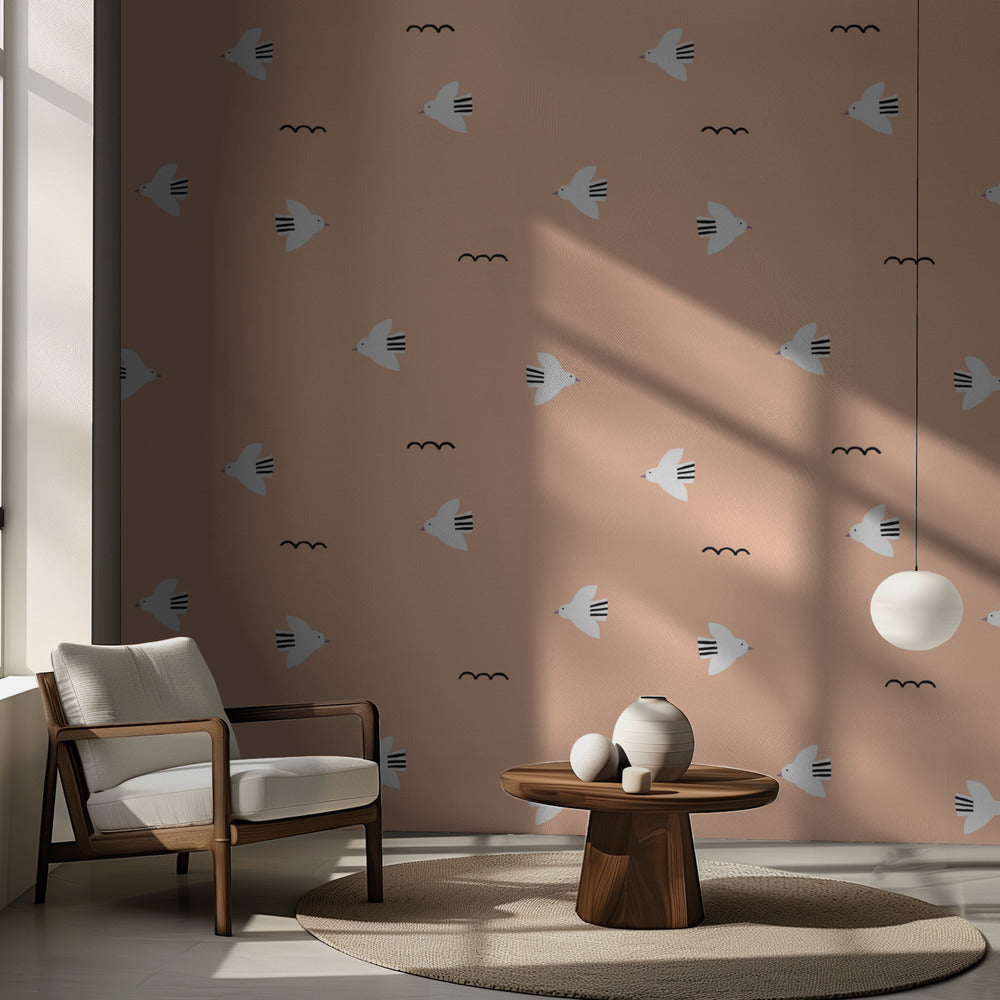 Fåglar (mönsterdesign) | Fototapet