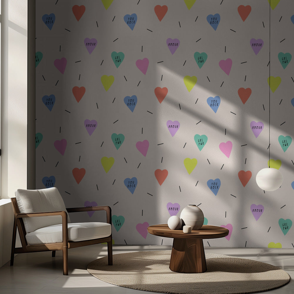 Tjejkraft (mönsterdesign) | Fototapet