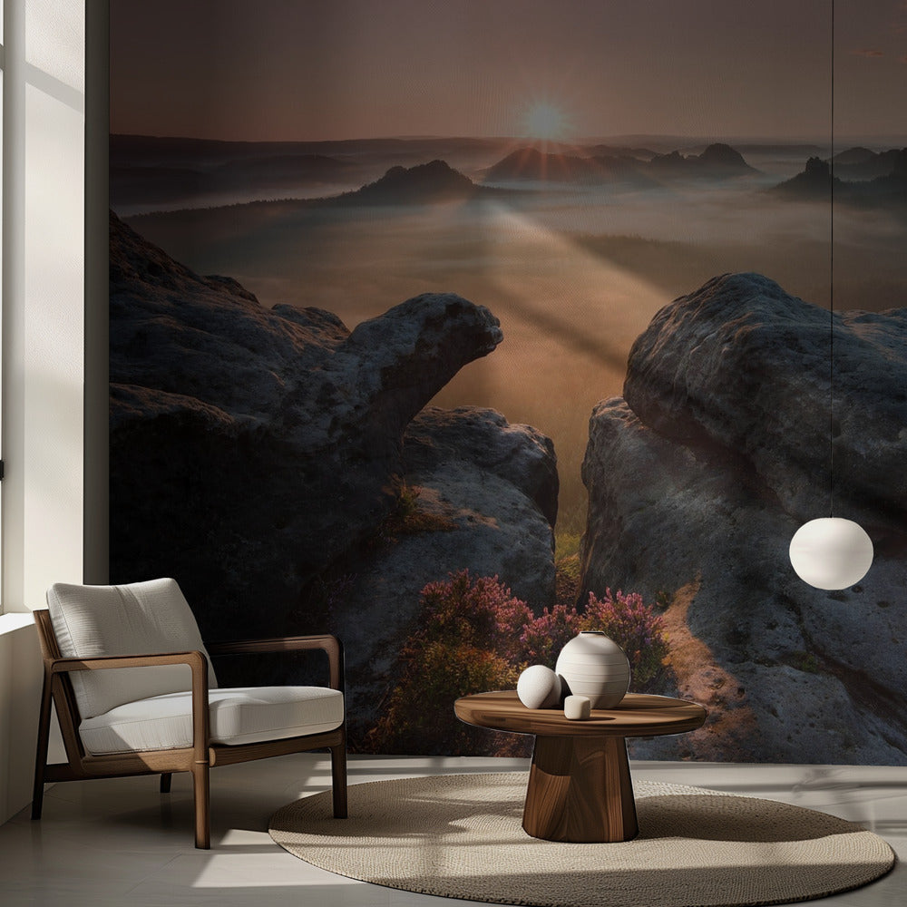 Soluppgång på klipporna | Fototapet