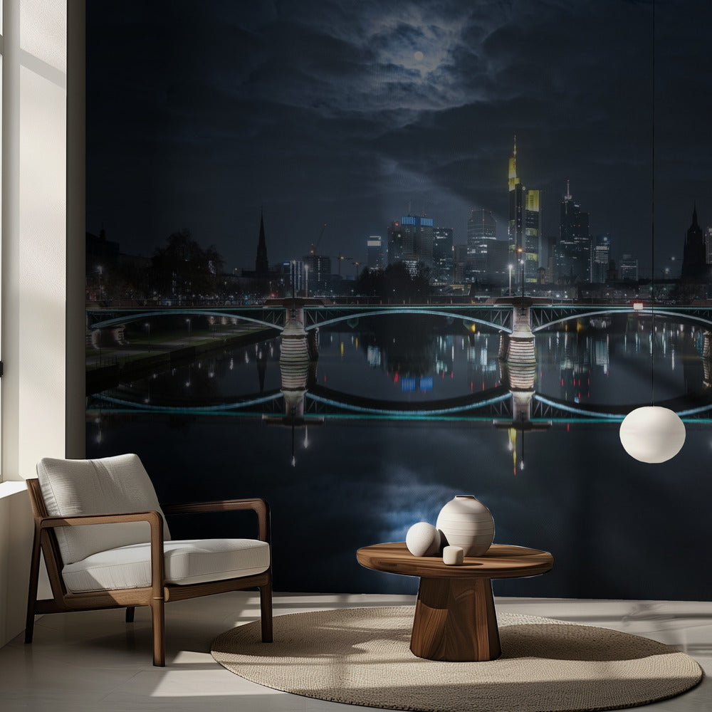 Frankfurt vid fullmåne | Fototapet