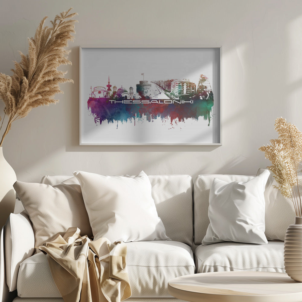 Thessaloniki Greece Skyline City Art (4) | Poster