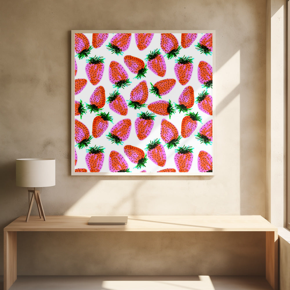 Lavendelrote Erdbeeren Früchte | Poster - Kunstdruck