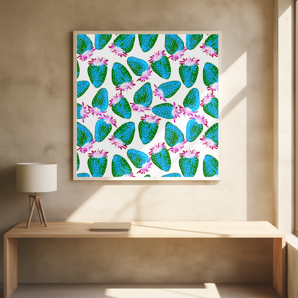 Blaugrüne Erdbeeren | Poster - Kunstdruck