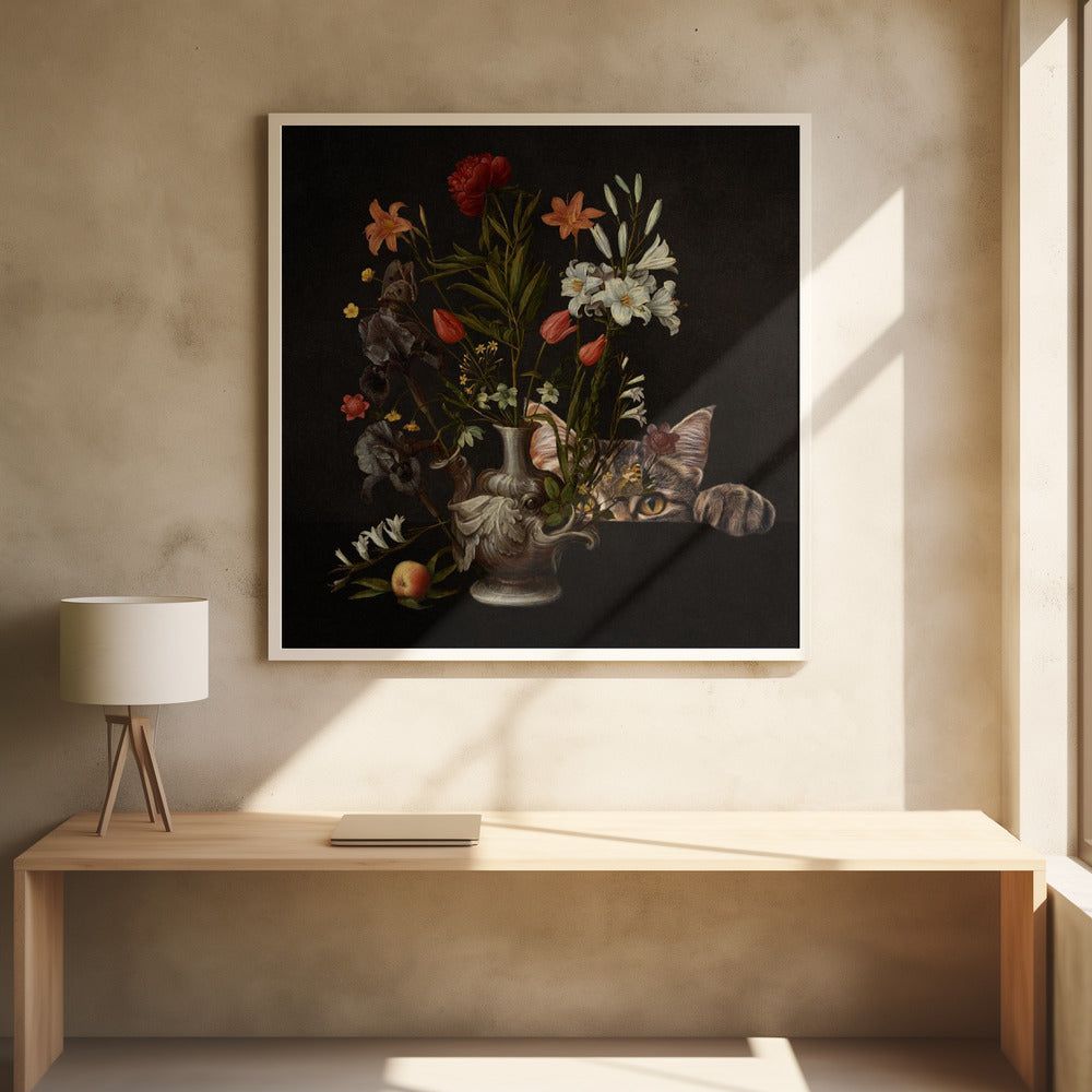 Vintagevas med livfulla blommor | Poster