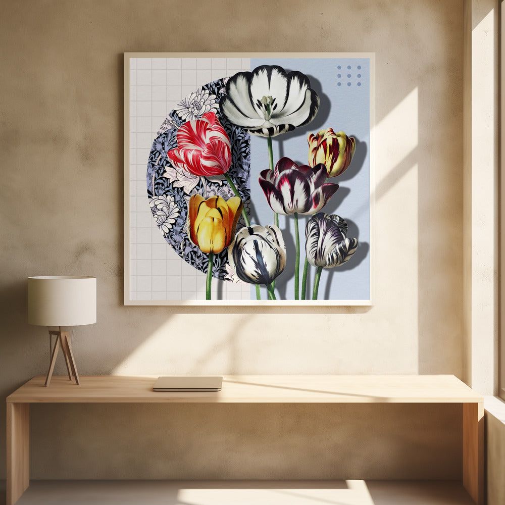 3D-kollage med tulpaner | Poster