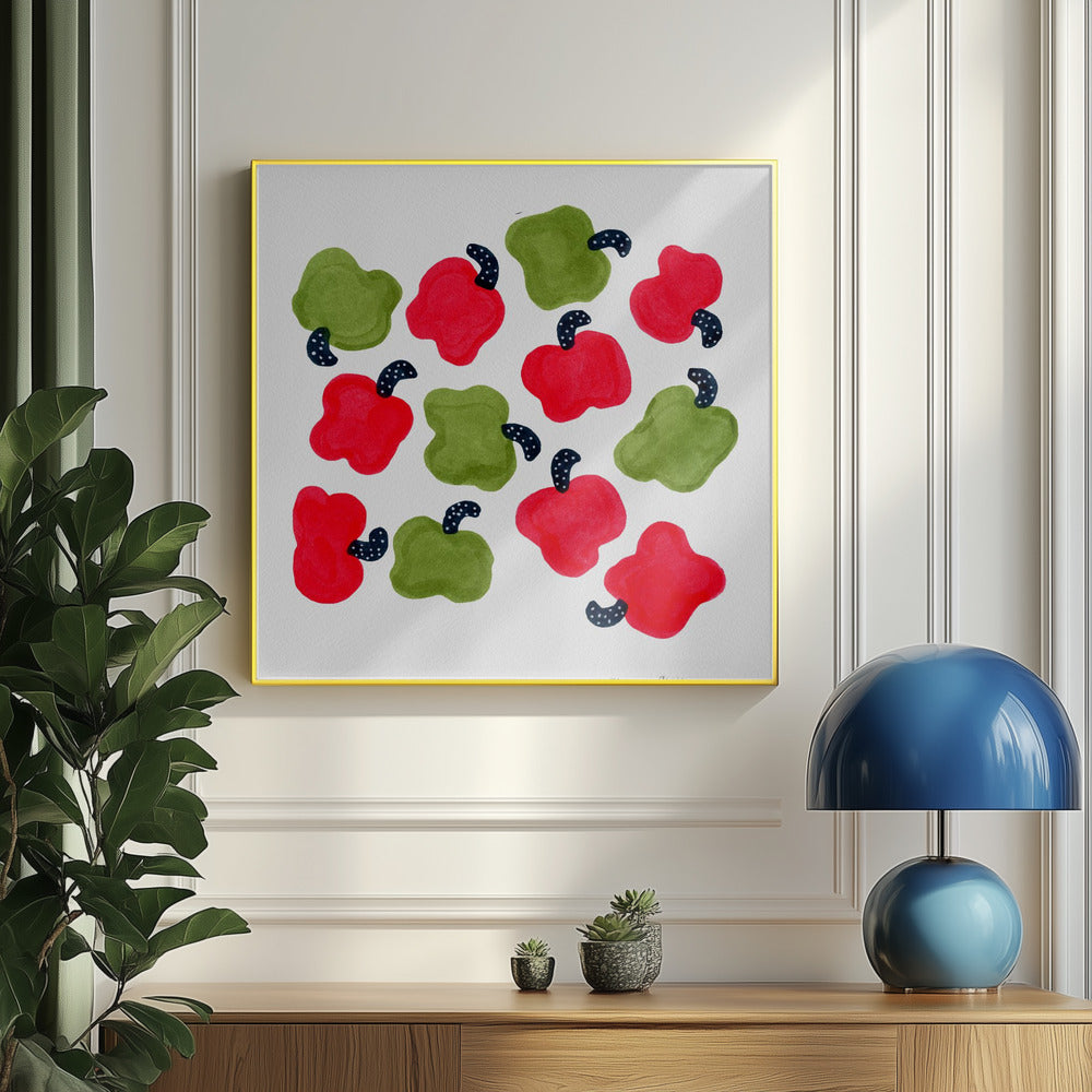 Gröna och röda paprikor | Poster