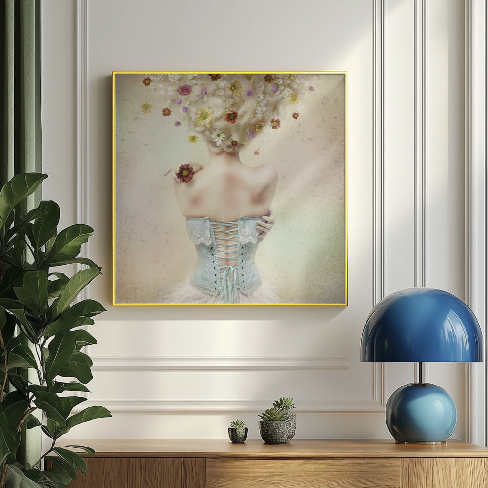 Flicka i blomsterträdgården | Poster