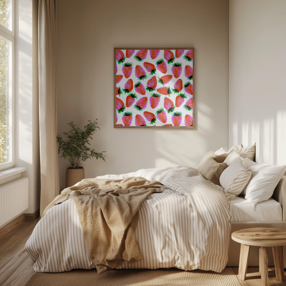 Lavendelrote Erdbeeren Früchte | Poster - Kunstdruck