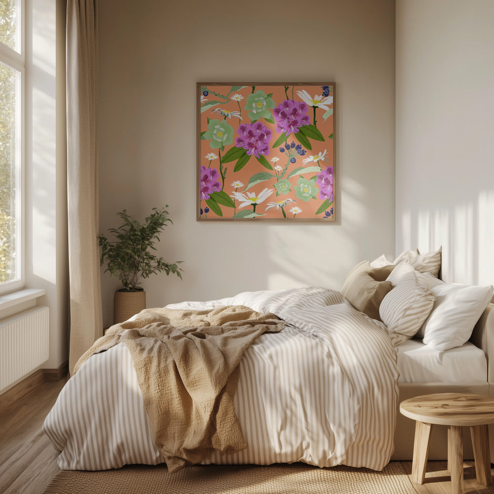 Rhododendron och prästkragar | Poster