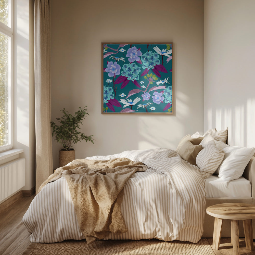 Rhododendron och prästkragar | Poster