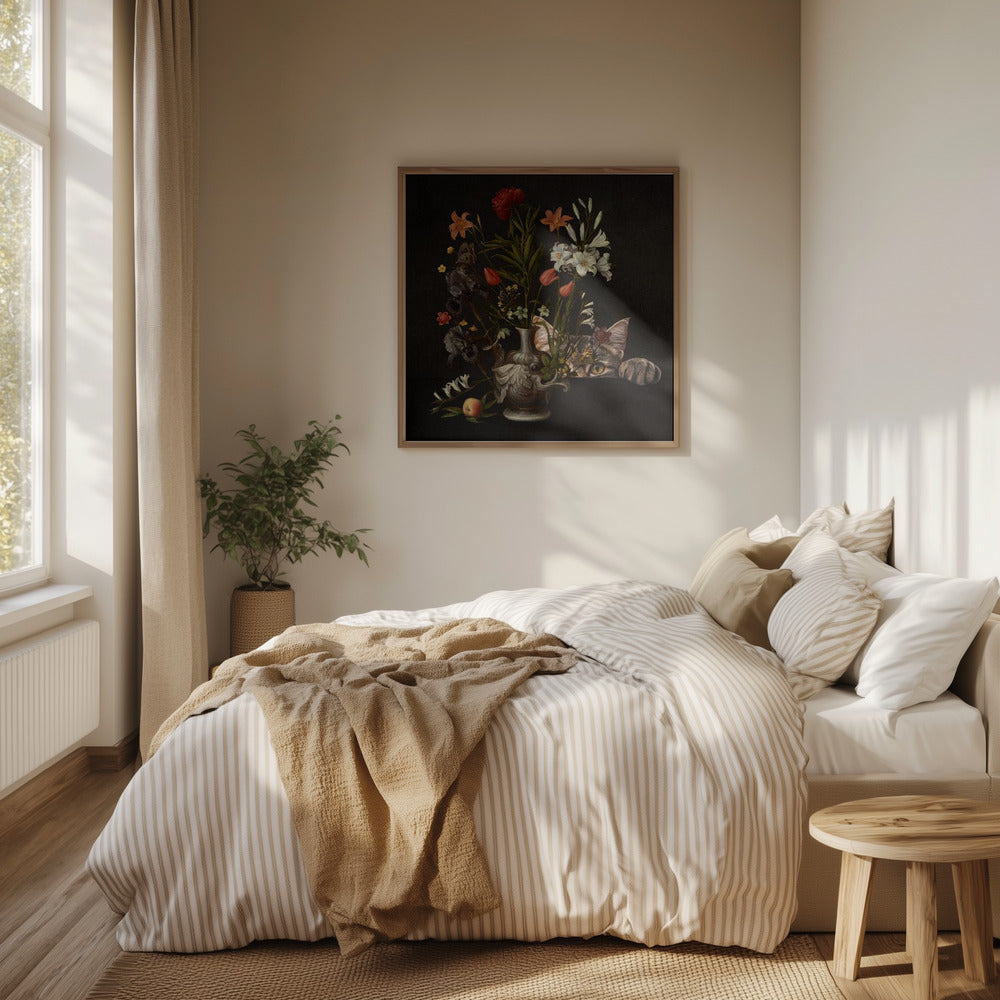 Vintagevas med livfulla blommor | Poster