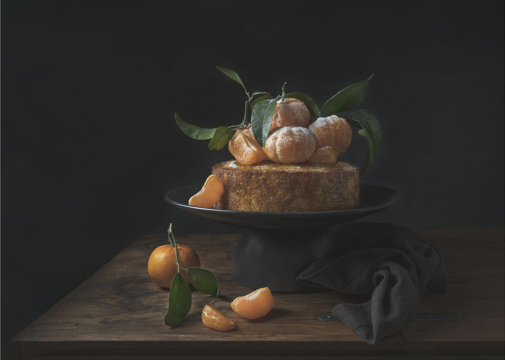 Polentakuchen mit süßen Mandarinen | Poster - Kunstdruck