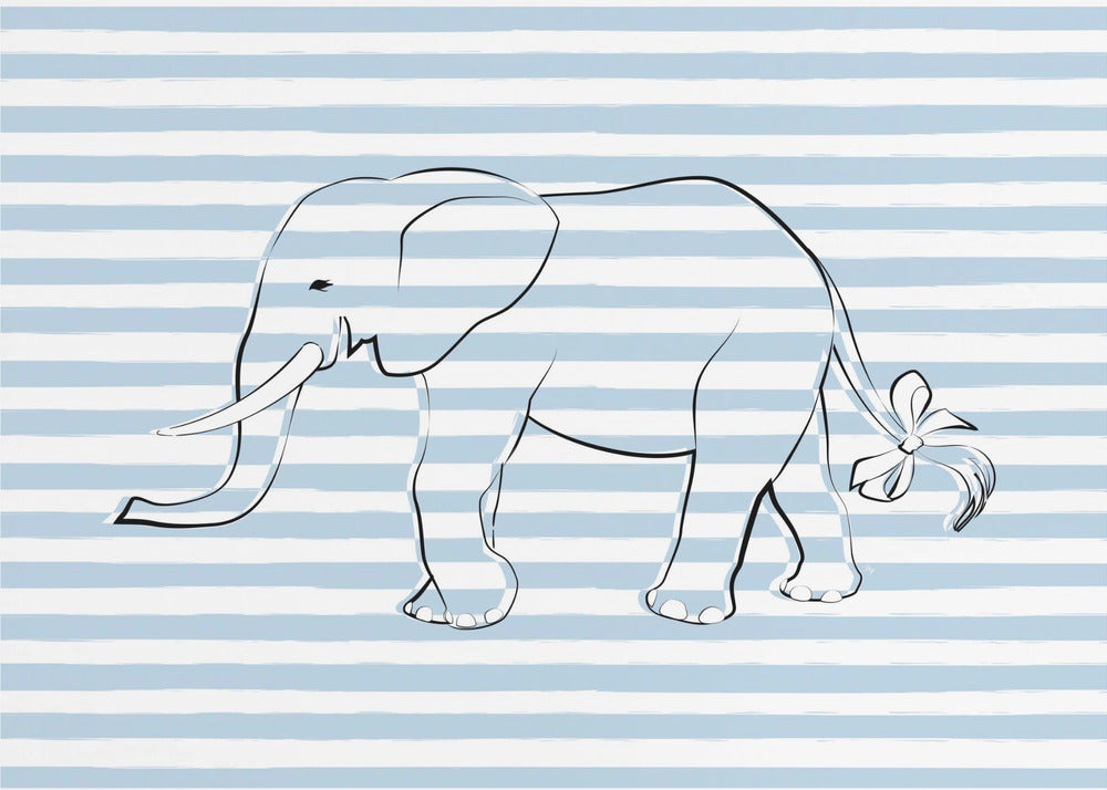 Randig elefant | Tapet