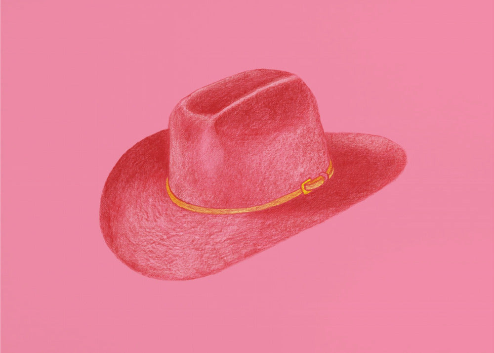 Red Stetson On Pink | Canvas