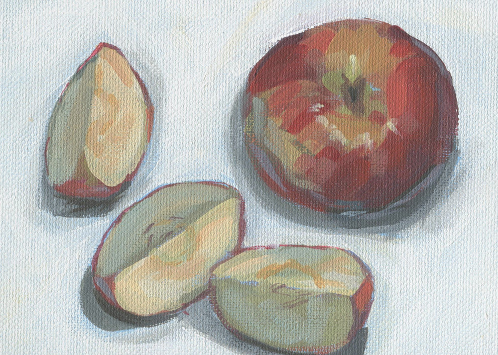 Skivat äpple 8x10 | Canvastavla