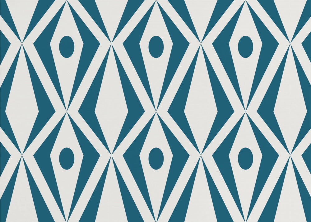 Minimalist art deco geometric diamonds teal | Poster