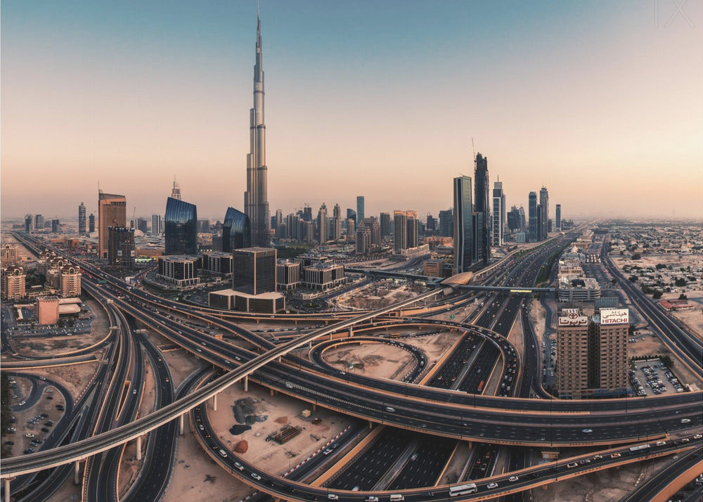 Dubais stadssilhuettpanorama | Poster